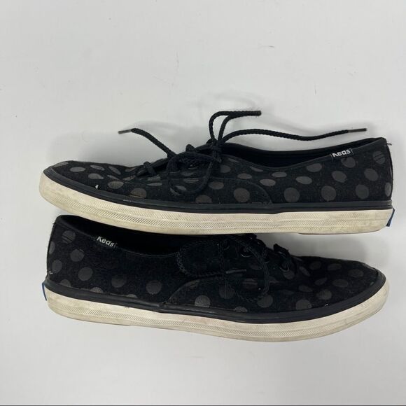 Keds Shoes  Black on Black Polka Dot Casual Lace Up Flat Women’s Size 7 - Picture 5 of 9